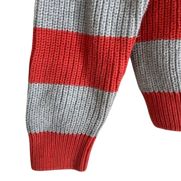 Kids Hanna Anderson Red Green Striped Cotton Knit Kidcore Colorful Sweater Sz 12 - Picture 9 of 16